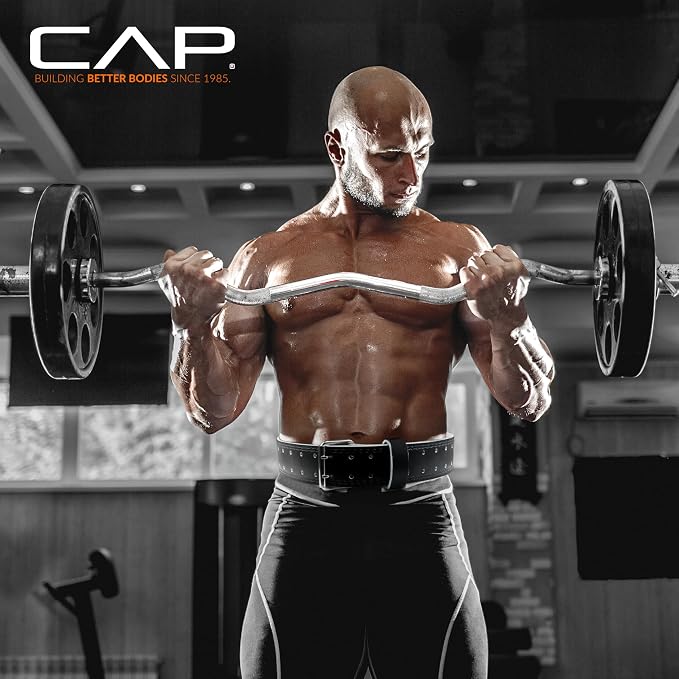 CAP Barbell Premium Leather Weightlifting Belt – Heavy-Duty Support for Squats, Deadlifts, and Core Stability