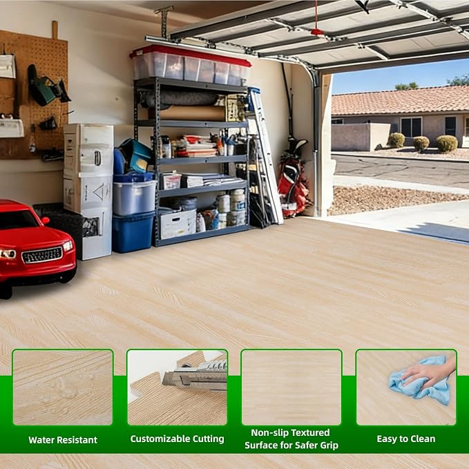 Art3d 12 Pack 24" x 24" EVA Interlocking Exercise Mats, 1/2" Thick Foam Puzzle Flooring for Workout, Gym Equipments, Training Areas, 48 Sq.FT, White Oak