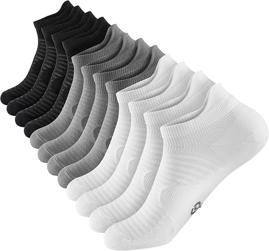 Ankle Compression Socks Men & Women with Arch Support for Running 6 Pairs | Low Cut Ankle Socks with Tab, Breathable Socks for Walking, Gym, Yoga, Cycling, Travel, or Everyday Use
