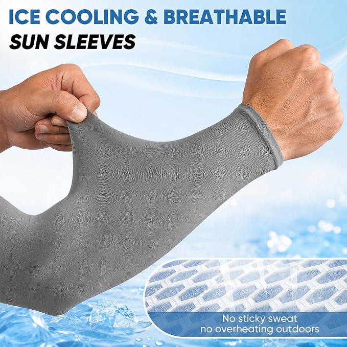 Bebila Arm Sleeves for Men Women, UV Sun Protection Cooling Compression Outdoor