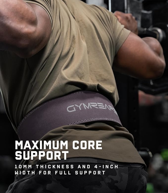 Gymreapers 10MM Lever Weightlifting Belt Leather Adjustable Heavy Duty Buckle Belt, IPF Approved for Powerlifting, Weightlifting, and Strength Training