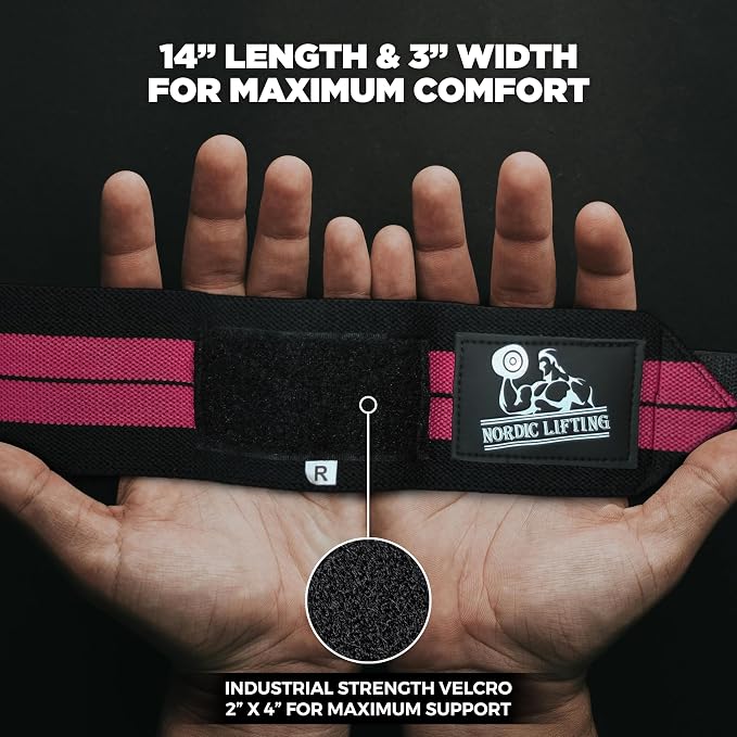 Wrist Wraps + Lifting Straps Bundle (2 Pairs) for Weightlifting, Cross Training, Workout, Gym, Powerlifting, Bodybuilding - Support for Men/Women, Avoid Injury During Weight Lifting