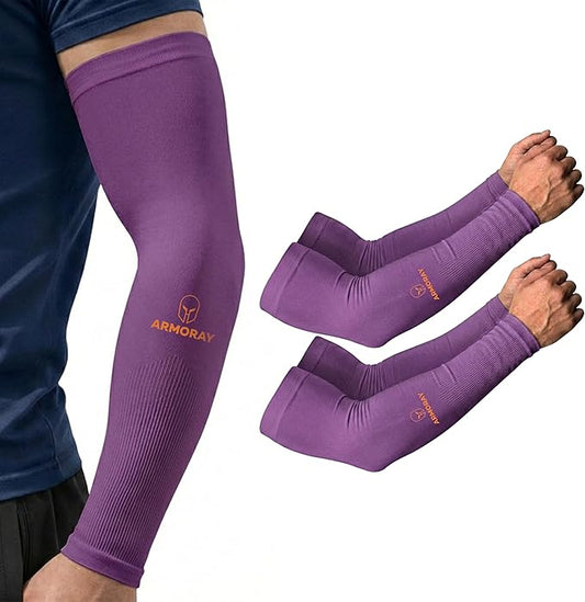 ARMORAY Arm Sleeves for Men and Women - UV Sun Protection Cooling Compression - Tattoo Cover Up Sleeve for Daily Wear & Work