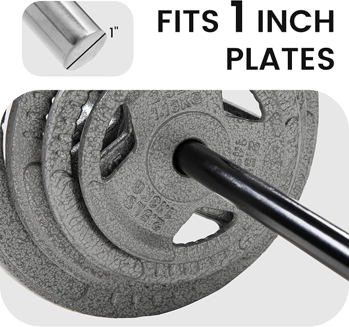 Fitvid Stardard Barbell for Weightlifting and Power Lifting, 300 Pound Capacity
