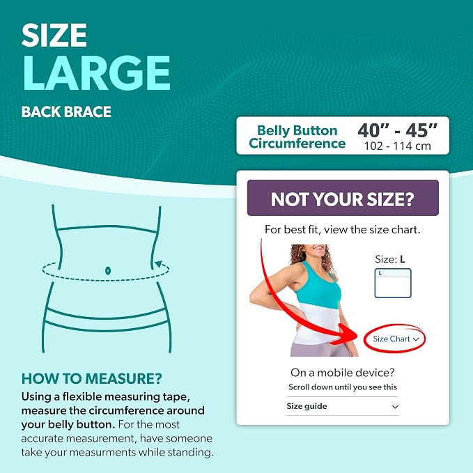 BraceAbility Low Back Compression Brace - Wraparound Lumbar Support Belt for Herniated or Bulging Discs, Pinched Nerve Pain Relief, Degenerative Disc Disease and Hip Strains for Men and Women (L)
