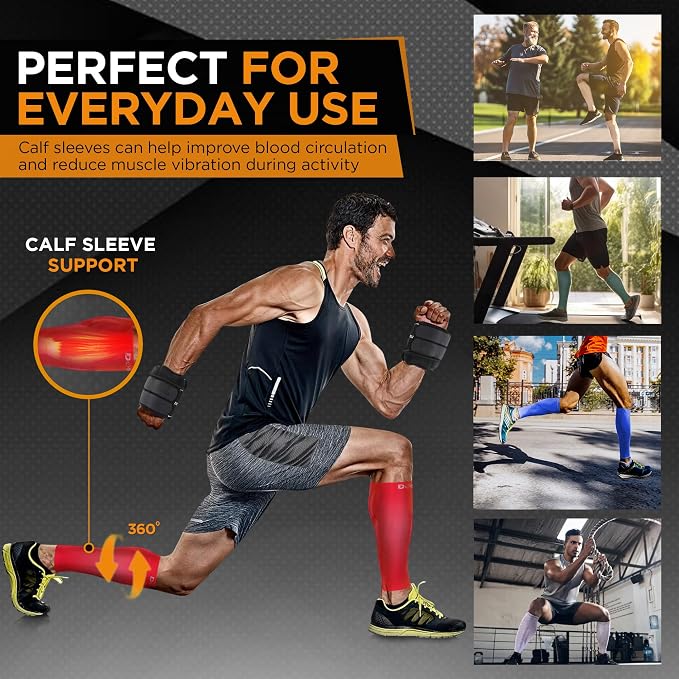 Doc Miller Compression Calf Sleeve for Men & Women, 20-30mmHg | Graduated Support for Running, Shin Splints, Calf Strain, Knee High, Small to 6XL Plus Size