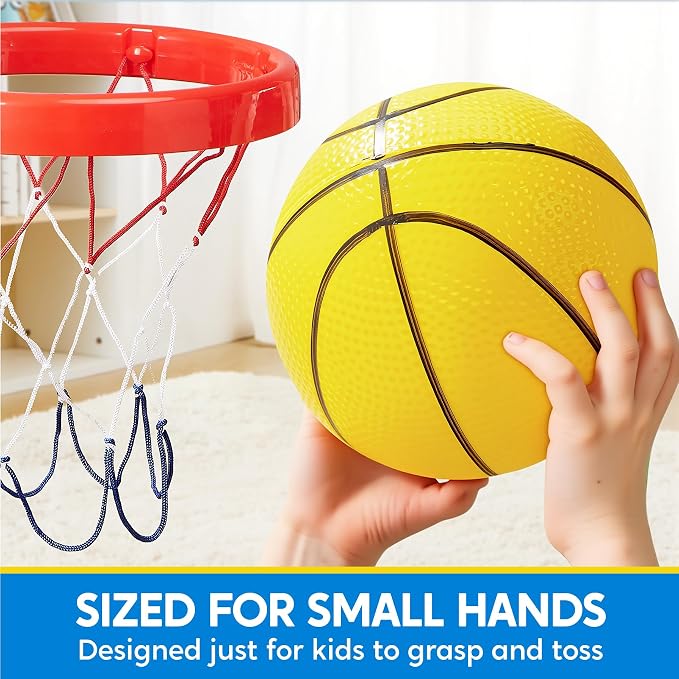 SYNCFUN 6 PCS Mini Basketballs, 5 inches Colorful Small Ball for Basketball Hoop, Inflatable Rubber Ball, Sports Toys Gift for Toddlers and Teenagers (6 Colors)