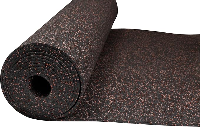 Genaflex Rubber Gym Floor Mat - 8mm Thick - Heavy Duty Commercial Protective Gym Flooring Roll (10% Red, 4' X 6')