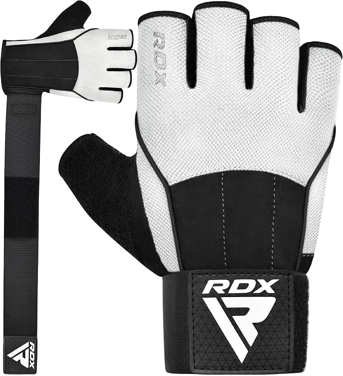 RDX Workout Gloves, 15-Inch Long Support Strap Anti Slip Palm Protection with 3 Wrist Alignment Plates, Powerlifting Deadlifting Bodybuilding Gym Fitness, Weight Lifting Exercise Training, Men Women