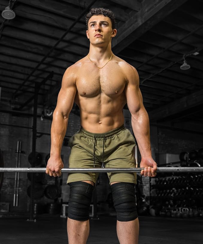 DMoose Fitness Knee Sleeves for Weightlifting (Pair) 78" Knee Wraps for Squats, Powerlifting & Joint Stability