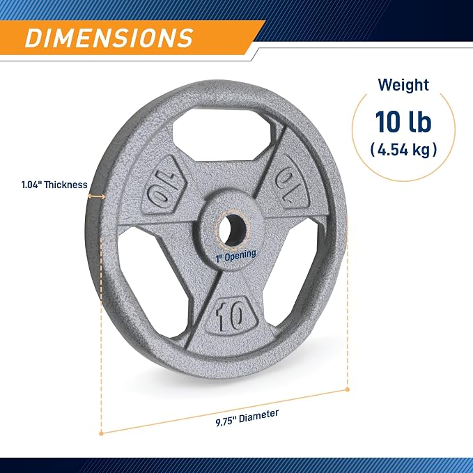Marcy Cast Iron 10lb 1" Standard Grip Plate - B5G-5510