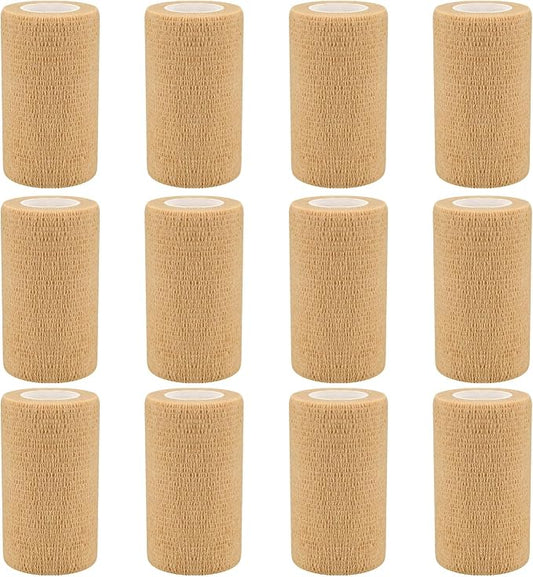 6pcs 2in Self Adhesive Bandage Wraps, 12 Colors, 5 Yard Wraps for Sports