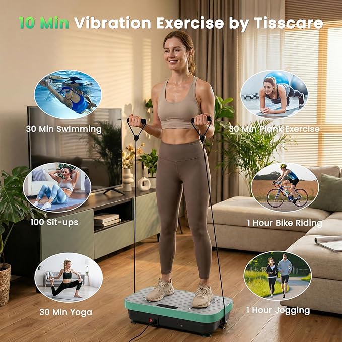 Vibration Plate Exercise Machine: TISSCARE Vibrating Plates for Weight Loss and Lymphatic Drainage, 400lbs Shake Plate Whole Body Workout Platform for Home Fitness Fat Burner Gifts