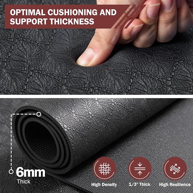 Stepwaver Extra Large Exercise Mat, 6'x4'/ 7'x5'/ 8'x5' / 9'x5'/ 10'x5' (6mm) Thick Workout Mat for Home Gym & Garage Flooring, Shoe-Friendly, Non-Slip, Ultra Durable, Thick Large Workout Mats for Home Workouts