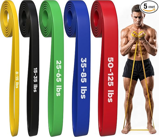 Utopia Fitness Pull Up Bands, Pull Up Resistance Bands Set of 5, Heavy Duty Pull Up Assistance Bands 8-125 lbs, Resistance Bands for Working Out, Strength Training, Physical Therapy for Men & Women