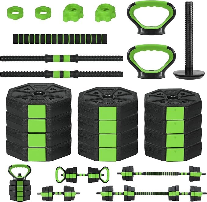 Adjustable Dumbbells, 44/66/88Lbs Free Weight Set with Connector, 4 In1 Weight Dumbbell Set Used As Kettlebells, Barbell, Push Up Stand, Fitness Exercise for Home Gym Suitable Men/Women