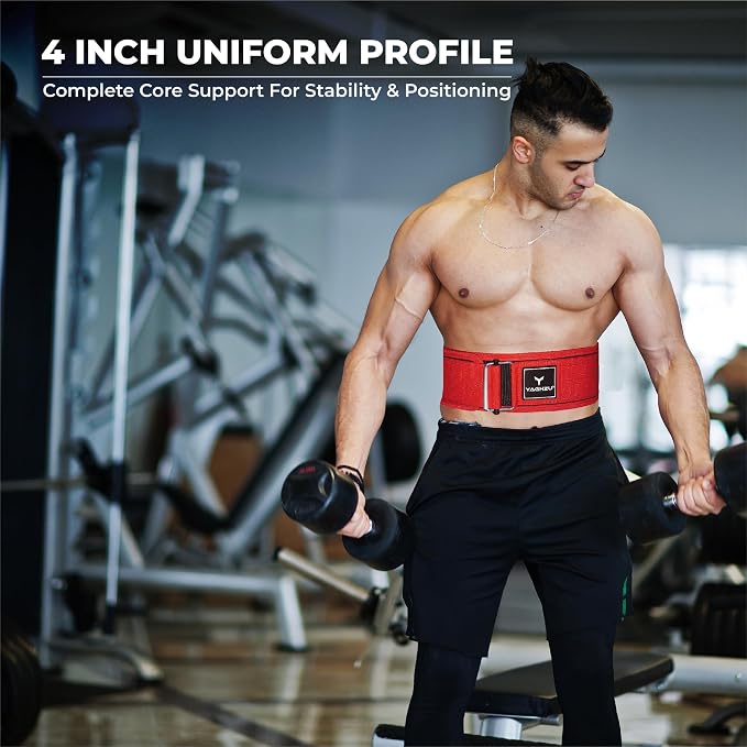 Quick Locking Weight Lifting Belt - Adjustable Lifting Belt for Powerlifting, Squat, Deadlift and Back Support, 4 inch Gym Belt for Men and Women