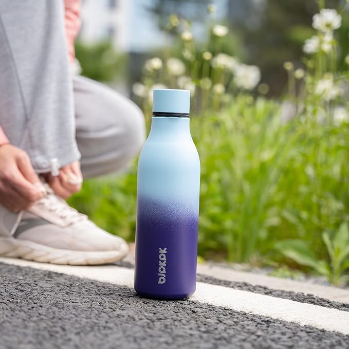 BJPKPK 18oz Insulated Water Bottle, Stainless Steel Bottle with Carry Strap | Keep Cold & Hot Vacuum Insulation, Leak-Proof BPA-Free Design, Slim Bottle Fits Most Cup Holders for Gym, Office & Travel