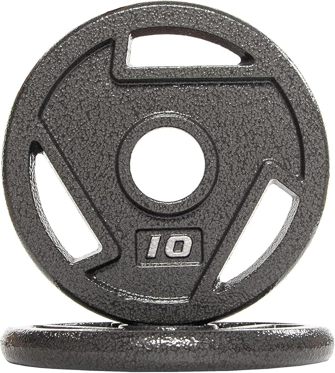 Elevon 2-Inch/1-Inch Cast Iron Weight Plate for Strength Training and Weightlifting, Olympic Grip Plate for Barbell