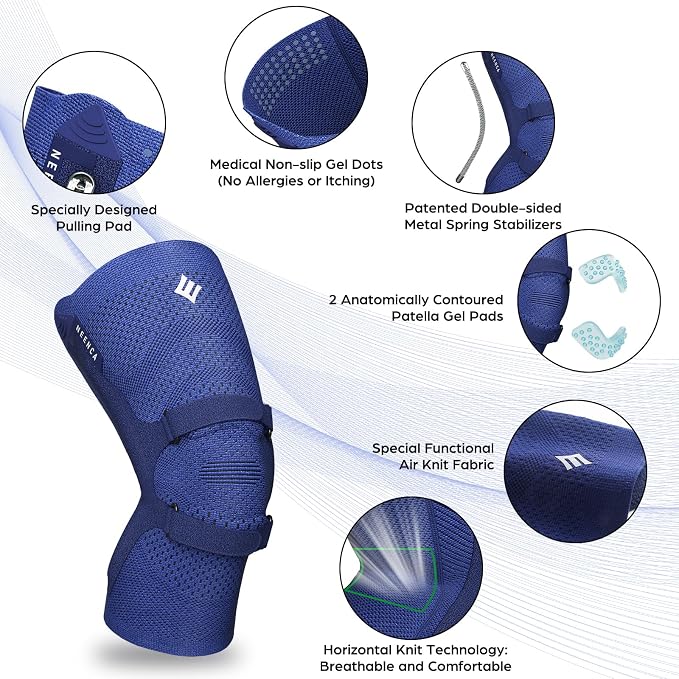 NEENCA Professional Knee Brace, Medical Knee Support for Women & Men Relief | Patented Patella Tendon Strap & Gel Pads & Metal Stabilizers, for Knee Pain, Meniscus Tear, ACL, Joint Pain, Sports, Workout