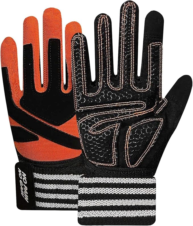 FINGER TEN Weightlifting Workout Gloves Men | Full Half Finger, Wrist Strap Support, Padded Grip, Weight Lifting Gym Fitness