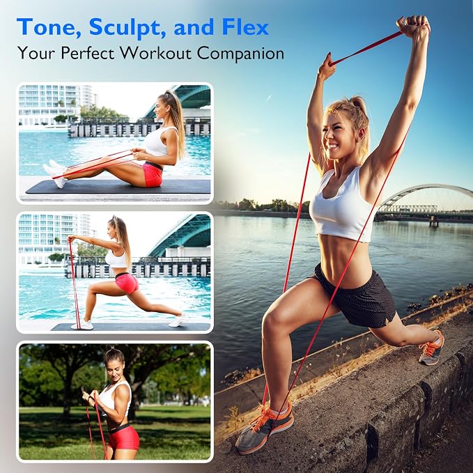 FitBeast Resistance Bands Set, Pull Up Assist Bands for Strength Training, Pilates, Yoga, Powerlifting, Stretching, Mobility Exercises, Muscle Toning, Full Body Workout