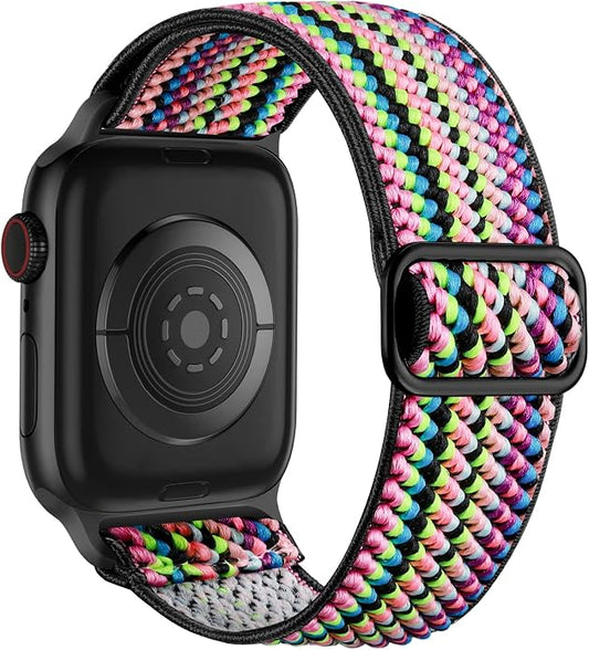 Lerobo Braided Band Compatible with Apple Watch Series 11 10 9 8 7 46mm 45mm 41mm Ultra SE 3 2 1 49mm Series 6 5 4 3 44mm 40mm 38mm 42mm Men iWatch Bands Women Stretchy Nylon Solo Loop Sport Strap