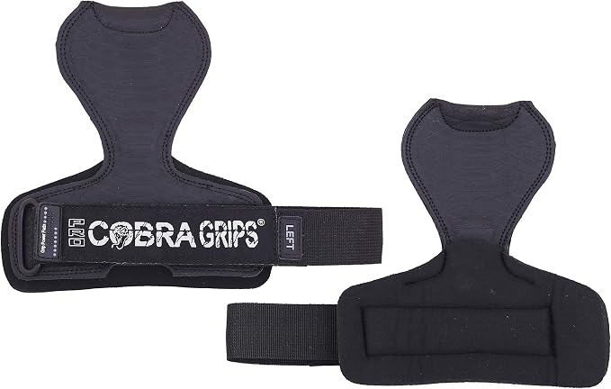Cobra Grips Weight Lifting Gloves with Adjustable Neoprene Padded Wrist Wraps - Heavy Duty Alternative to Power Lifting Hooks for Deadlifts