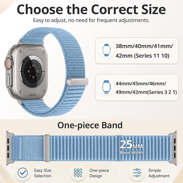 Nylon Loop Sport Band Compatible with Apple Watch Ultra 3 2 Band 49mm 46mm 45mm 44mm 42mm 41mm 40mm 38mm Women Men, Stretchy Strap Elastic Fabric Wristband for iWatch Series 11 10 SE 9 8 7 6 5 4 3 2 1