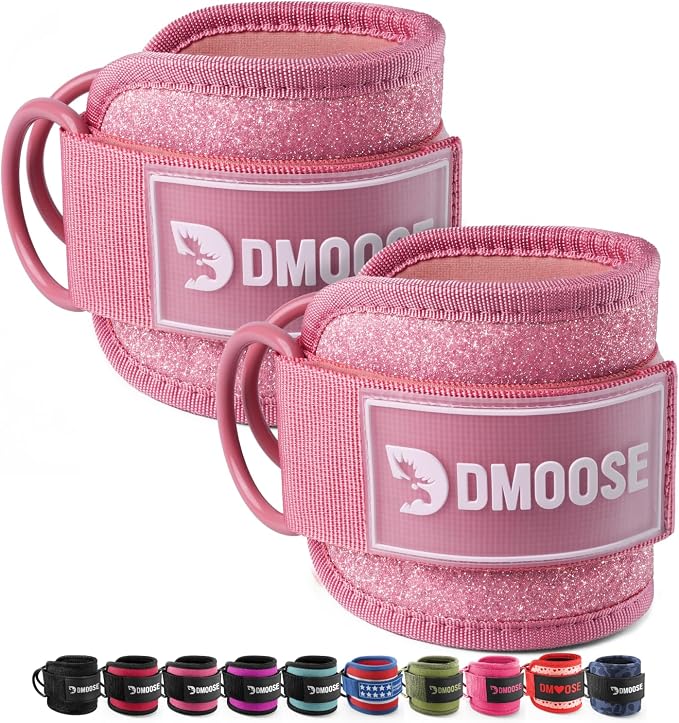 DMoose Ankle Strap for Cable Machine - One Size Fit with Premium Padding, Workout Kickback Ankle Cuffs, Ankle Bands for Working Out, Booty Workouts, Leg Extension, Hip Abductors & Lower Body Exercises