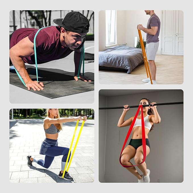 PROIRON Resistance Bands Pull Up Bands Comfortable Exercise Bands Anti-Slip Workout Bands for Pull up Dip Squat Gym Workout Physical Therapy Stretch Bands for Men & Women,Length 81.89in