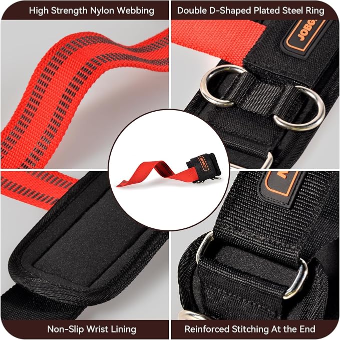 1 Pair Weight Lifting Straps with D Rings | Cable Machine Workout, Neoprene Padded Wrist Straps, Weightlifting Deadlifting, Non-Slip Wrist Support, Men Women