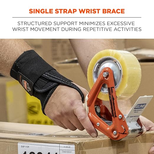 Ergodyne - 70004 ProFlex 4000 Single Strap Wrist Support, Black - Medium, Right Hand