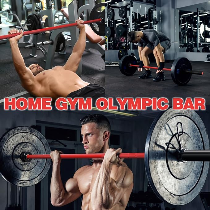 7ft Olympic Barbell for Strength Training, Olympic Weightlifting | 500 700 1000LBS Capacity, 2 Inch 45lb Weight Bar for Squat, Home Gym Fitness Equipment, Bench Press, Deadlift, Powerlifting