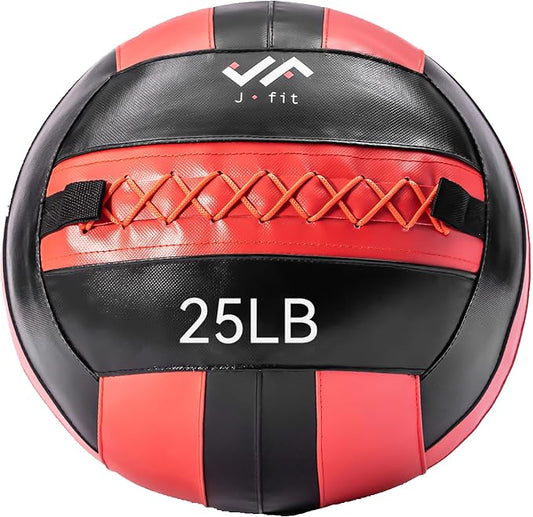 JFit Wall Ball – Premium Soft Weighted Exercise Ball for Strength, Conditioning, Gym & Home Workouts, 4-30 LB
