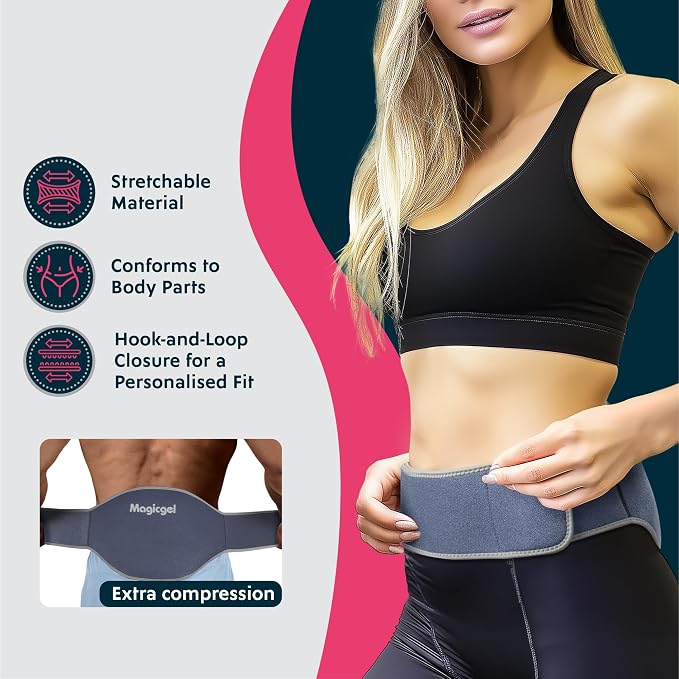 Magic Gel Ice Pack for Back Reusable - 2X Lower Back Ice Pack - Soft Compress for Hot or Cold Therapy - Soft Pad for Lower Lumbar, Sciatica, Tailbone Support