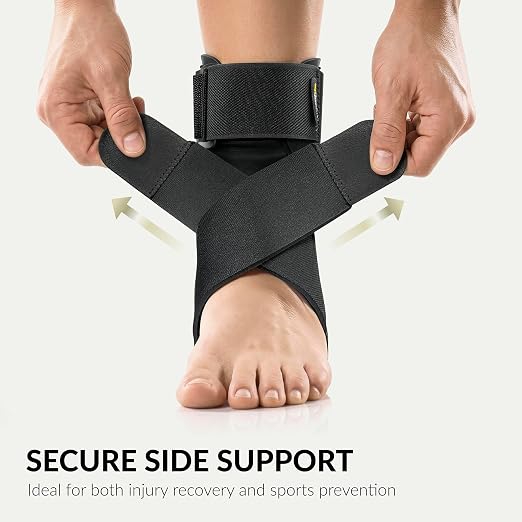 BraceUP Ankle Brace - Relieve Pain, Enhance Stability for Foot Pain, Sprained Ankle, Achilles Tendonitis, Men and Women (Black)