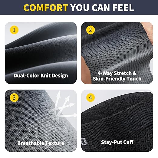 CAMBIVO Calf Compression Sleeves 20-30mmHg – Leg Support for Women Men | 20-30mmHg graduated compression footless leg sleeves for daily wear, runs, travel – gradient ombré style, breathable, 1 pair