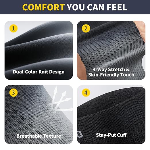 CAMBIVO Calf Compression Sleeves 20-30mmHg – Leg Support for Women Men | 20-30mmHg graduated compression footless leg sleeves for daily wear, runs, travel – gradient ombré style, breathable, 1 pair