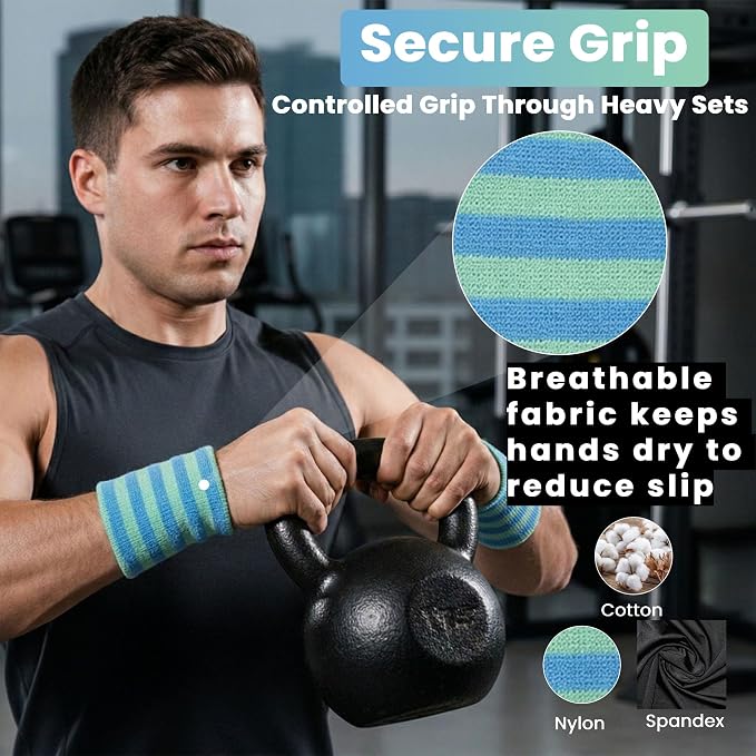 Kettlebell Wrist & Forearm Guards | Impact-Absorbing Wristbands for Kettlebell Training | Protects from Bruises | Breathable & Sweat-Wicking | Unisex Stretch Fit | One Size Fits All (Pair)