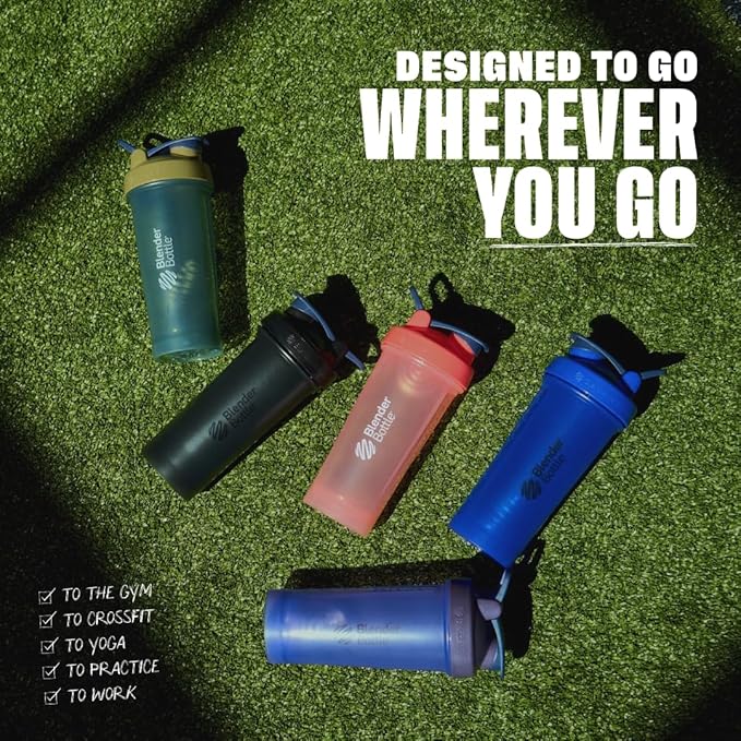 BlenderBottle Classic V2 Plastic Shaker Bottle 28 oz Black & Navy, 2-Pack