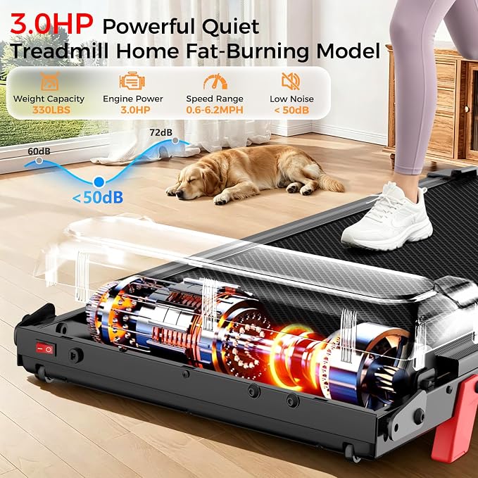 Treadmill with Incline Foldable Treadmills for Home，12% Incline Walking Pad Treadmill with Handle Bar and LED Display，3-in-1 Portable Treadmills, 3.0HP Quiet Brushless