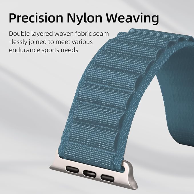 Alpine Nylon Sport Bands Compatible with Apple Watch Ultra Band 49mm 46mm 45mm 44mm 42mm Men Women, Stretch Loop Strap with D-Hook for iWatch Series 10 Ultra SE 9 8 7 6 5 4 3 2 1 (Light Blue, 38mm/40mm/41mm/42mm(Series 10))