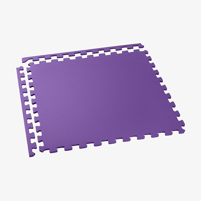 We Sell Mats 1/2" Thick Multipurpose EVA Foam Exercise Floor Mat, Interlocking Tiles, Anti-Fatigue for Home or Gym, 24 in x 24 in, 4 Tiles, Purple