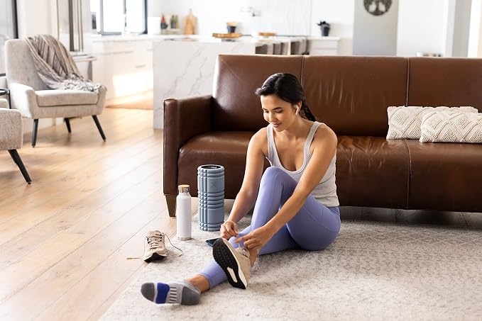 TRIGGERPOINT Performance Therapy Grid Patented Multi-Density Foam Massage Roller (80% Recycled) Exercise, Deep Tissue Muscle Recovery - Muscle Pain&Tightness, Improves Circulation (13"), Blue