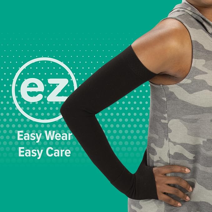 Juzo Soft 2001 Compression Arm Sleeve 20-30 mmHg, Long | Silicone border, ultra-soft, breathable, medical compression arm sleeve, opaque knit, high wearing comfort