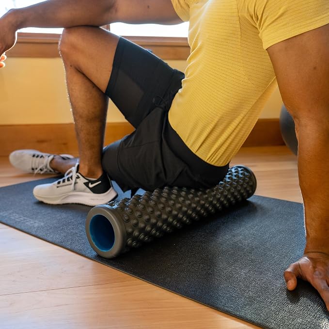 Teeter Massage Foam Roller - Textured for Deep Tissue Muscle Relief to Boost Recovery, Flexibility, Mobility - Back Pain Relief, Sports Massage, Myofascial Release