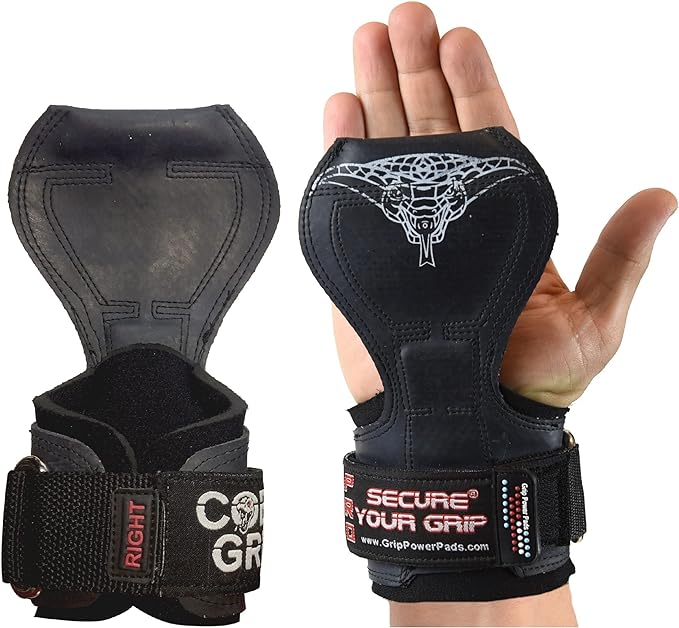 Cobra Grips Weight Lifting Gloves with Adjustable Neoprene Padded Wrist Wraps - Heavy Duty Alternative to Power Lifting Hooks for Deadlifts