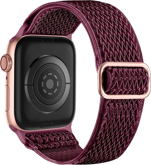 Lerobo Stretchy Nylon Solo Loop Band, Compatible with Apple Watch Series 11 10 9 8 7 6 5 4 3 SE3/2/1 Ultra3/2/1, Adjustable Strap for iwatch Band 44mm 45mm 46mm 49mm 42mm 40mm 41mm 38mm for Women Men