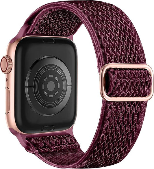 Lerobo Stretchy Nylon Solo Loop Band, Compatible with Apple Watch Series 11 10 9 8 7 6 5 4 3 SE3/2/1 Ultra3/2/1, Adjustable Strap for iwatch Band 44mm 45mm 46mm 49mm 42mm 40mm 41mm 38mm for Women Men